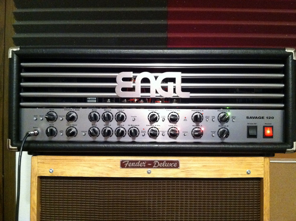 engl savage 120 on top of fender hot rod